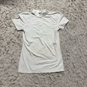 Women’s Medium White Schockemohle Short Sleeve Horseback Riding Show Shirt